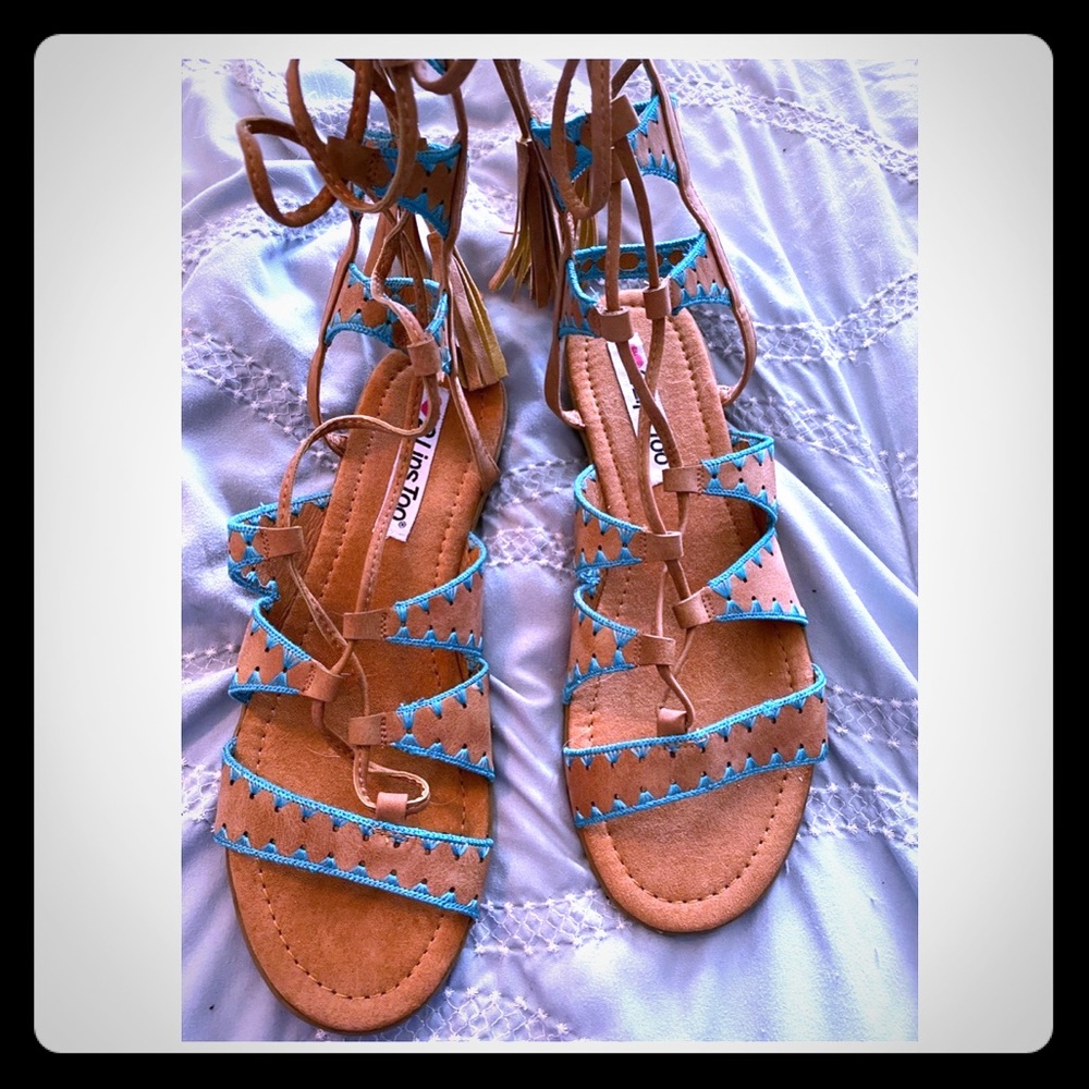 Turquoise Catherine Gladiator Sandal  Size 10